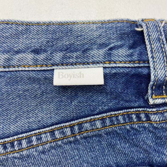 Boyish Billy Jeans Women's 26 Blue Button Fly Distressed Ankle Recycled Cotton‎ - Picture 5 of 14